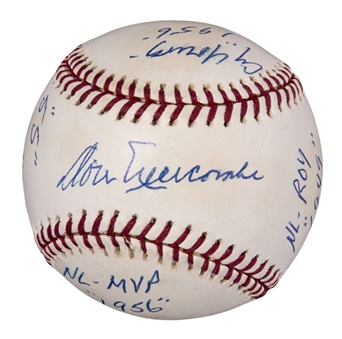 Don Newcombe Single Signed and Multi-Inscribed ONL Coleman Baseball (PSA/DNA 8)